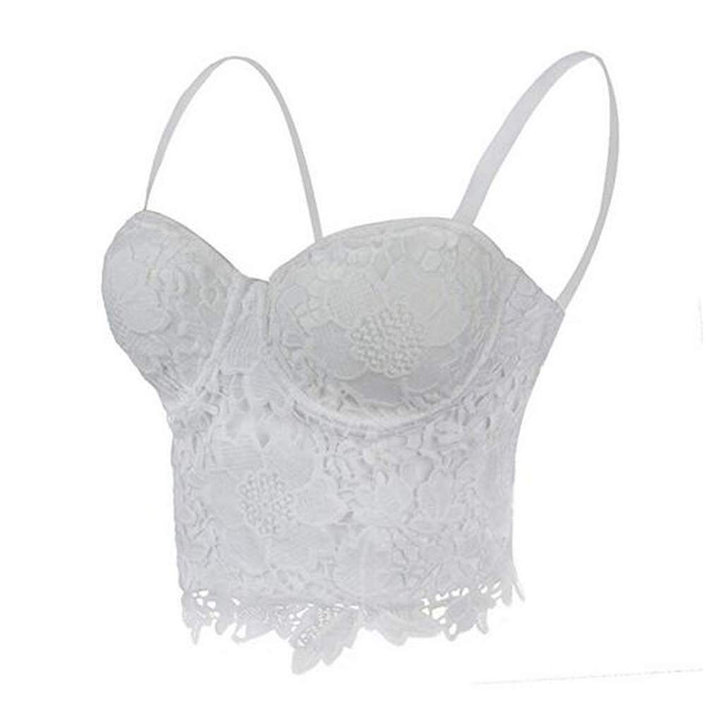 Donne con Reggiseno Corsetto Shapewear Top Ricamato Tracolla Regolabile