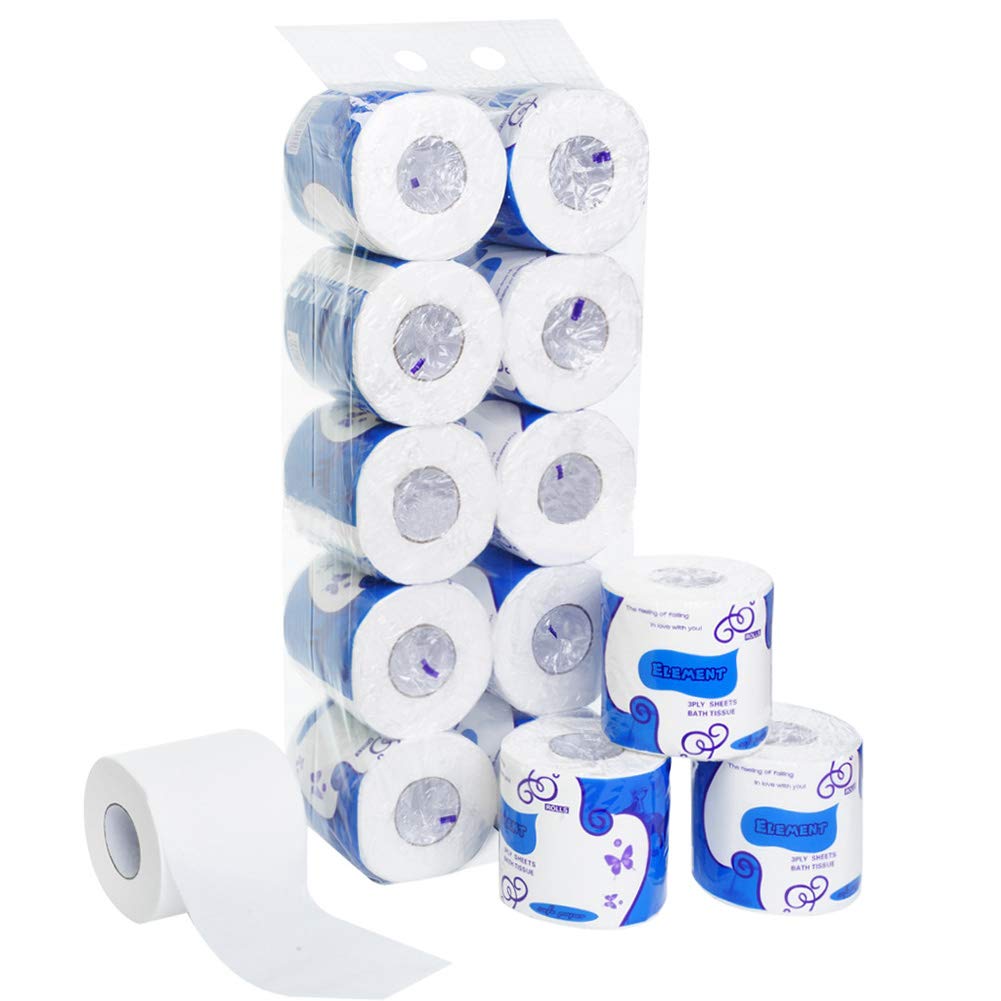 Sportstorm 10Rolls Silky & Smooth Soft Professional Series Premium 3-Ply Toilet Paper, Home Kitchen Toilet Tissue, Soft, Strong and Highly Absorbent Hand Towels for Daily Use(10Rolls-1)