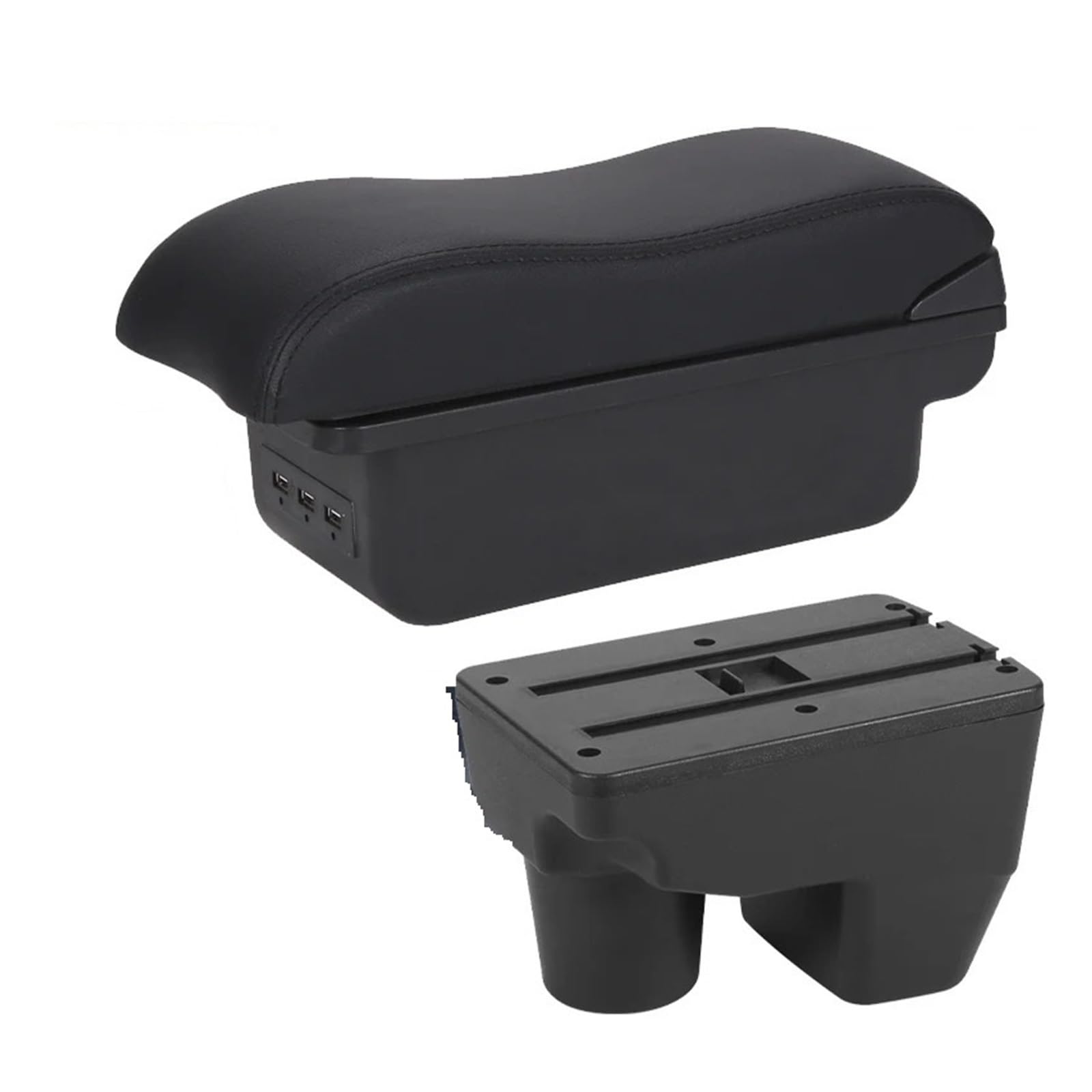 GBGWRMRYX Center Armrest Box For Yaris For 2021 2022 2023 2024 Car Armrest Box Storage Box Retrofit Parts Interior Accessories Arm Arm Rest(B2 Black line 3USB)