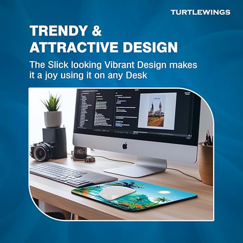 Image of TURTLEWINGS | Mousepad |Abstract Beach Aesthetic Mouse Pad - 22x18 cm, 3mm Thick | Abstract Design Non-Slip Rubber Base | Office, Study & Gaming Use | Premium Smooth Surface 02 (Design 10)