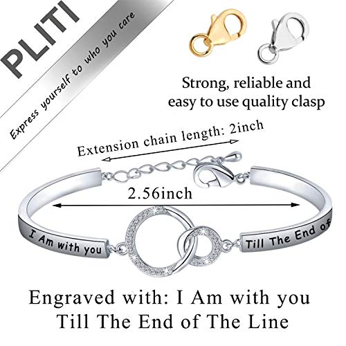 PLITI I Am with You Till The End of The Line Bracelet BFF Friendship Gift Couple Wedding Jewelry for Wife Girlfriend2