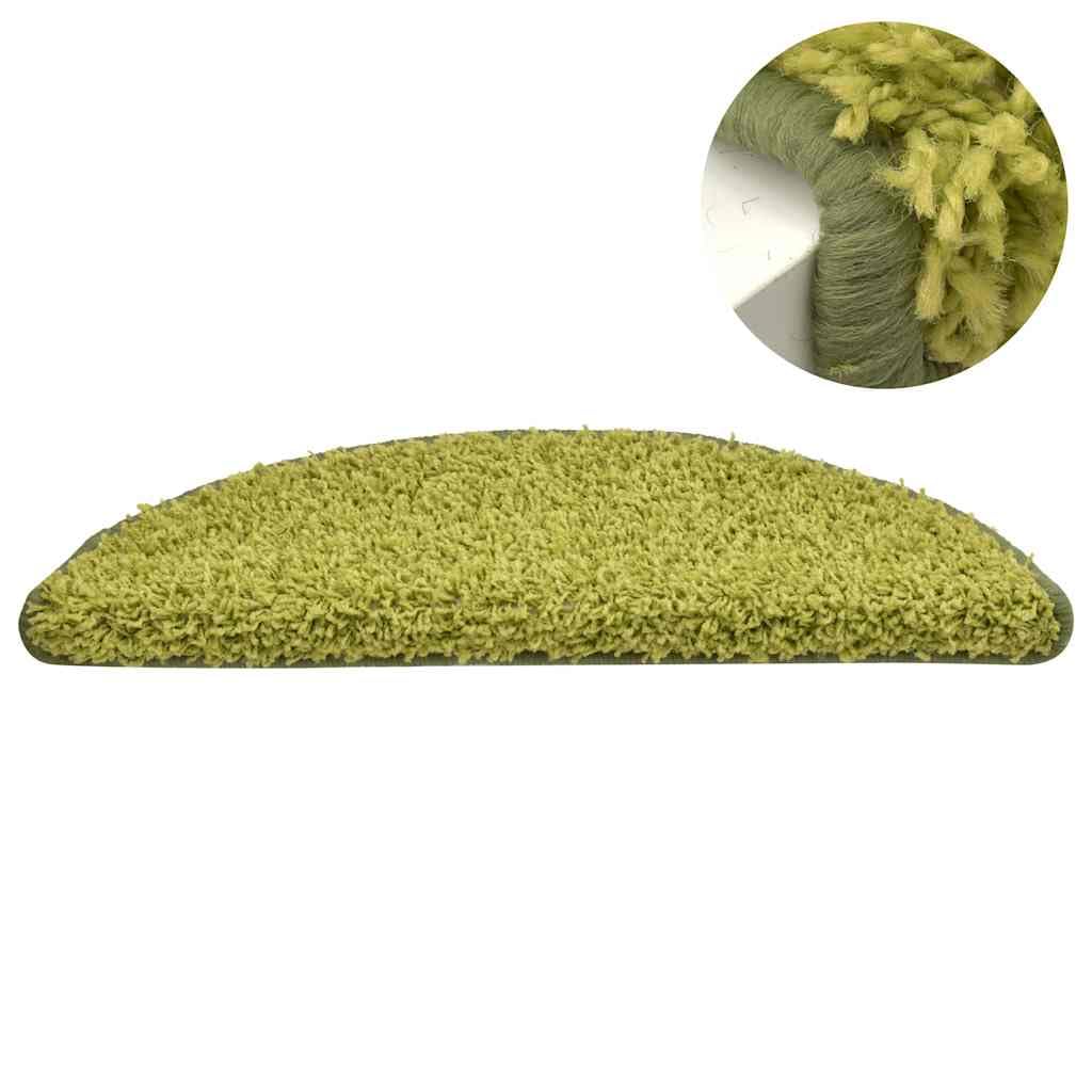 Schody dywaniki dywanowe, 15 sztuk, 65 x 21 x 4 cm, zielone