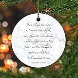 These People Draw Near to Me with Their Mouth and Honor Me with Their Lip Ceramic Christmas Ornament for Xmas Tree Hanging Keepsake Holiday Ornament Saying Christmas Party Decoration Souvenir