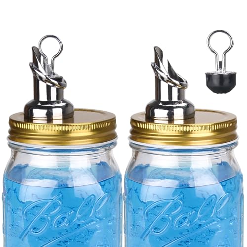 Mason Jar Pour Spouts. free flow Mason Jar Pour Spouts mason jar for spout regular mouth size 70mm dispenser germination cover. Suitable for any liquid,jars not included (2 gold colors)
