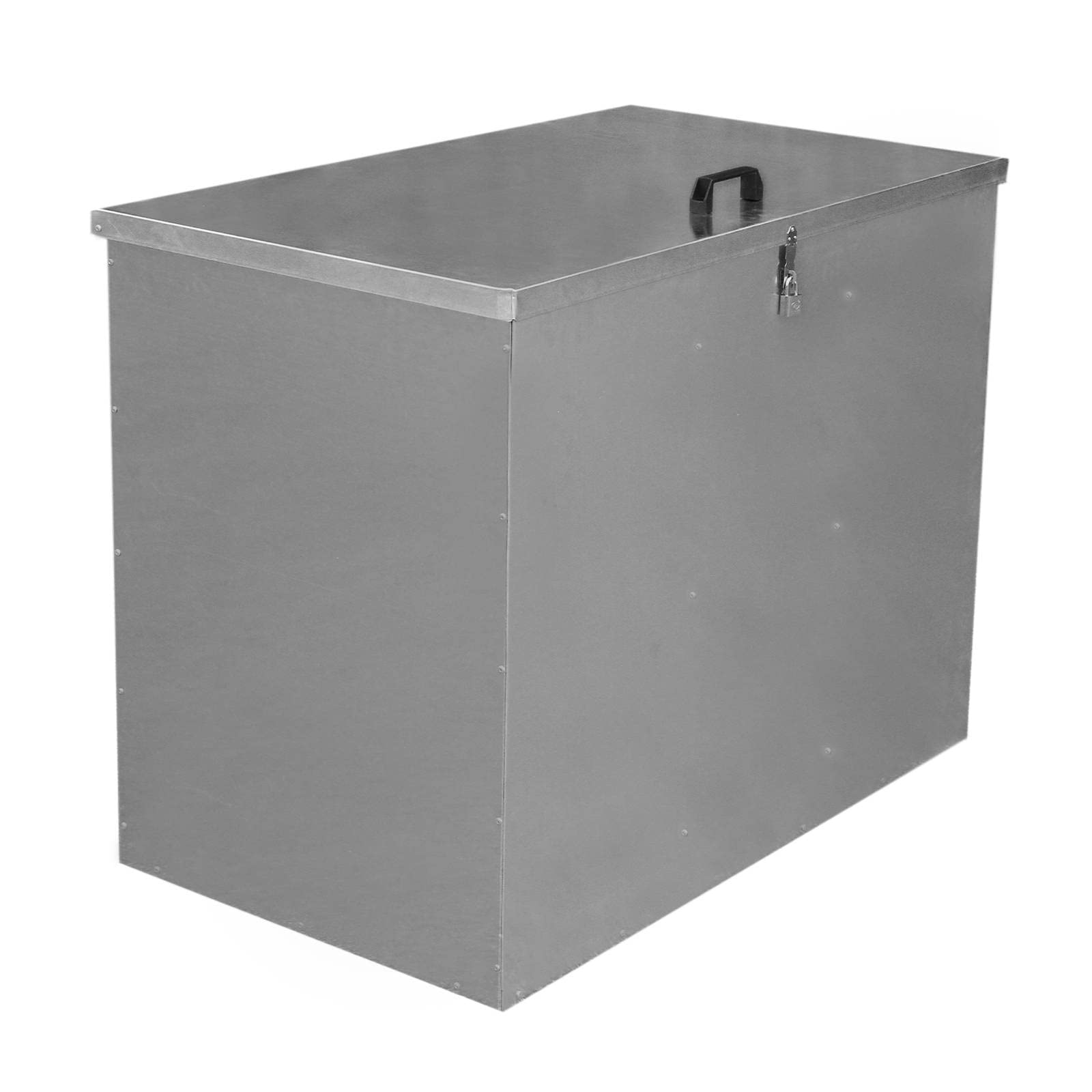 Monster Shop Large Storage Feed Bins 64L Galvanised Metal Waterproof Rodent Proof Outdoor Farm Garden Stables Animal Lockable Container Free Pad Lock | 3 Compartments