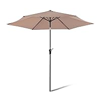 Amazon Basics - Ombrellone da Giardino, Sollevatore a manovella e Pulsante inclinabile