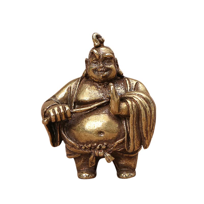 Micro sculpture grand nombril ornement rétro en petit bronze figure
