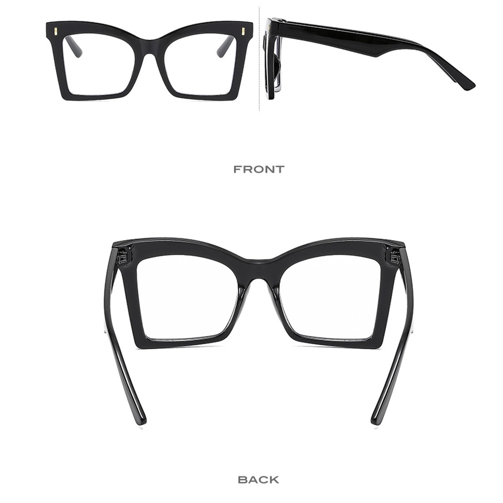 Monturas de Gafas de Moda Anteojos Grandes Mujer | Gafas más grandes for gafas de lectura sin receta estilo mariposa for computadora(C5 Green)