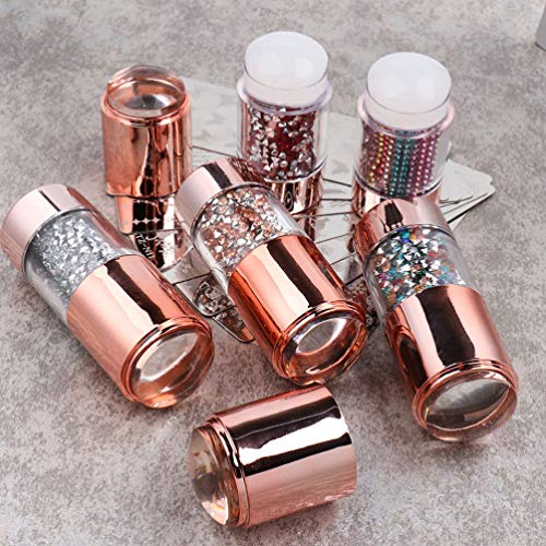 FRCOLOR 4Pcs Nail Art Stamper Bunte Strass Nail Stamper Kopf Gelee Klar Nagel Stamper Maniküre Nail Art Tool Zubehör – Bild 4