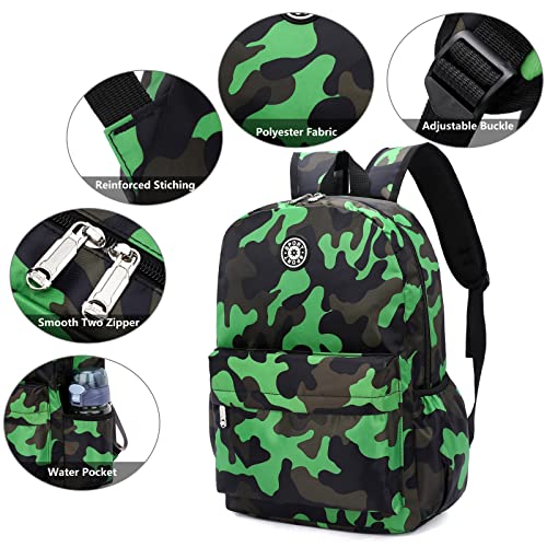 Kids School Backpacks for Boys Girls Elementary Kindergarten Camo School Bags Bookbags for Primary Preschool (Camouflage Green, Large)2