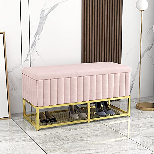 Banc de rangement en métal luxueux et moderne pour l'entrée - 3