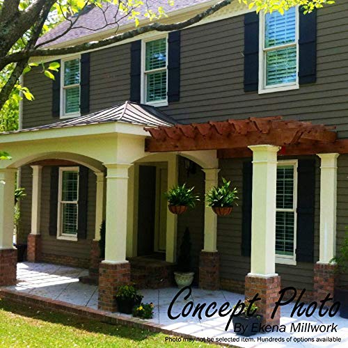 Ekena Millwork 8"W x 10'H Premium Square Non-Tapered Smooth PVC Endura-Craft Column Wrap Kit, Prairie Capital & Base