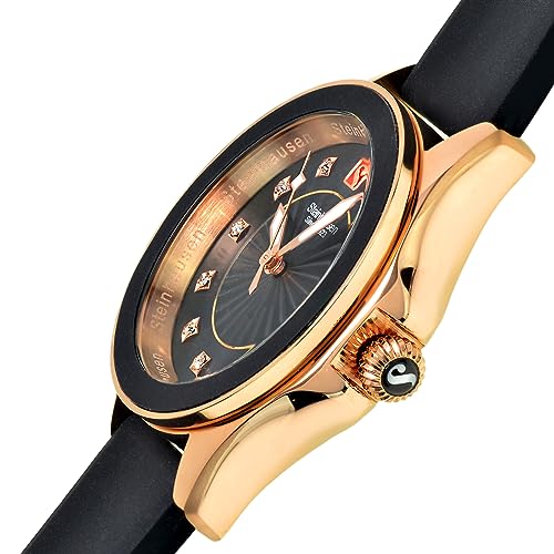 Arbon Collection Black Stainless Steel Women's Watch with Extra Silicone Interchangable Band3