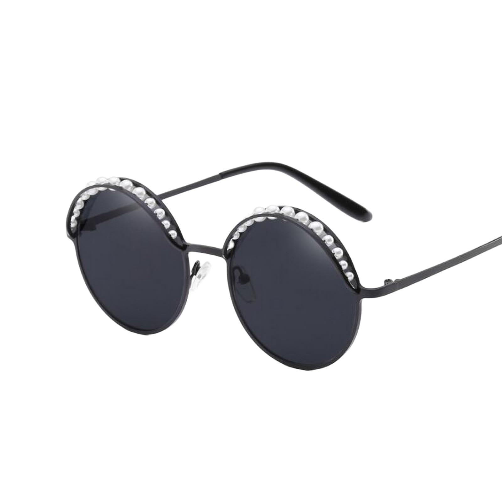 NOGRAX Okulary przeciwsłoneczne perły okrągłe okulary przeciwsłoneczne damskie moda marka lustrzane okulary przeciwsłoneczne damskie okulary damskie