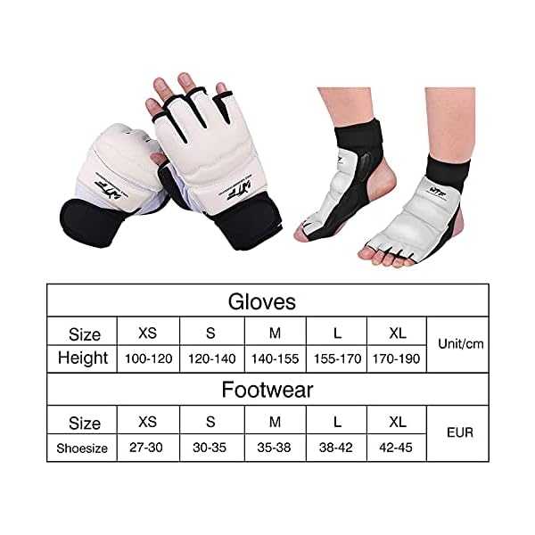 GALLIA Kickboxing Gloves Ankle Support Set, Half Finger Taekwondo MMA Gloves UFC Punching Gloves for Men Women Kid, Leather Boxing Equipment Karate Sparring Martial Arts Boxing Training (XL)