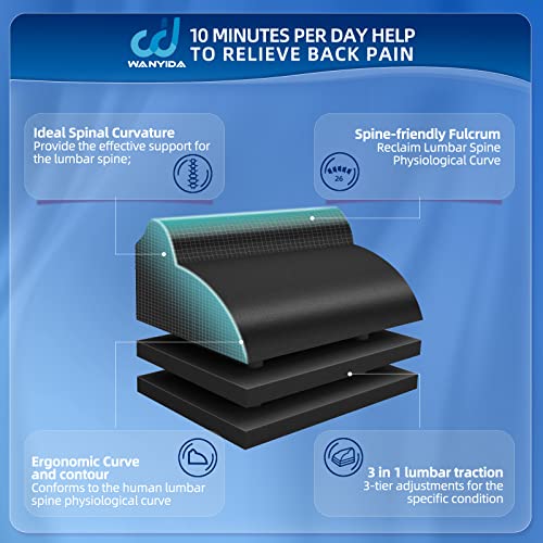 WANYIDA Lumbar Orthotic Traction Roll Device, Lower Back Stretcher for Pain relief, Back Traction for Lumbar Decompression, 3 Height Adjustable Lumbar Stretcher, Chiropractic - Image 5