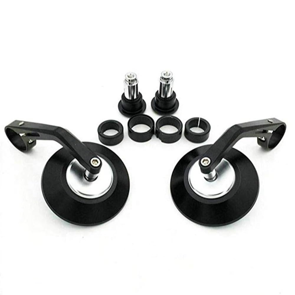 Specchietto Retrovisore Per Moto Nero 7/8" Rotondo CNC Racer Parts Laterale Per Motocicletta Bar End