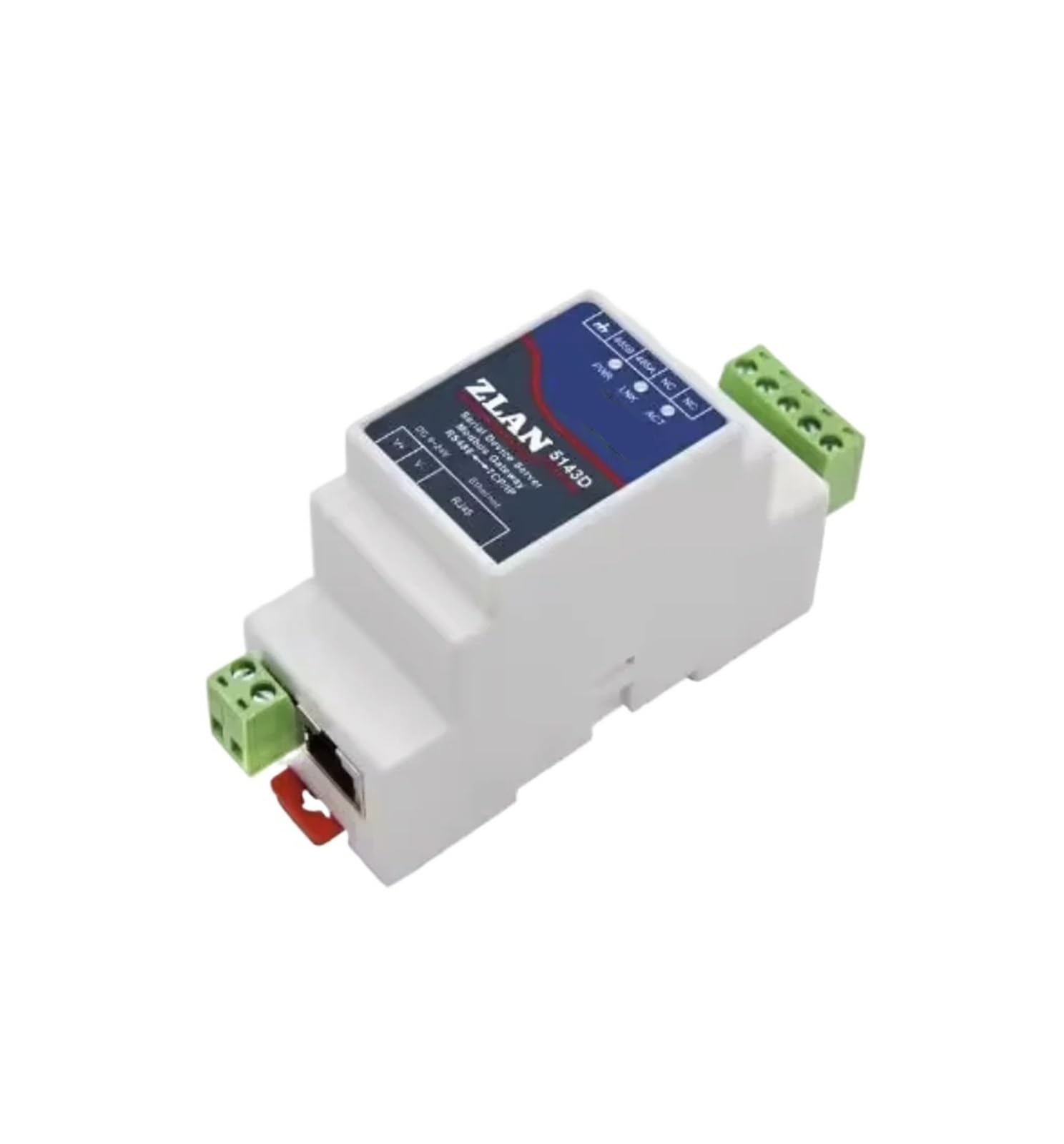 Convertisseur Ethernet série RS485 vers Ethernet IP 5143D for rail DIN avec adaptateur en option(No power adaptor)
