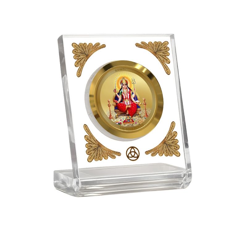 Image of DIVINITI 24K Gold Plated Religious Car Dashboard Frame | Premium God Idol Frame for Car, Home Mandir & Office Table | Spiritual Gift, Decorative Showpiece