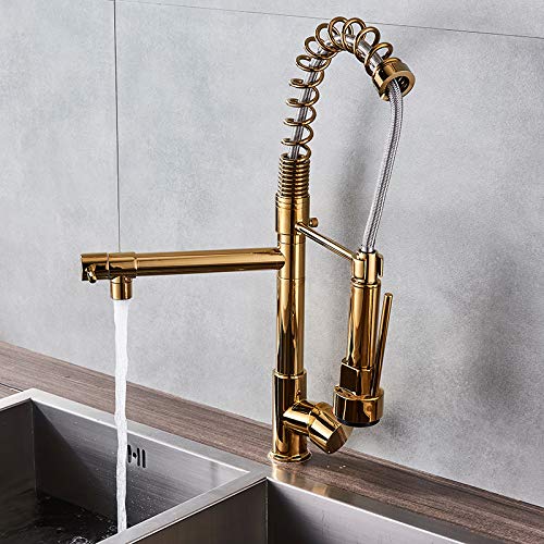 Robinet laiton doré luxe mitigeur de cuisine chic pour évier moderne