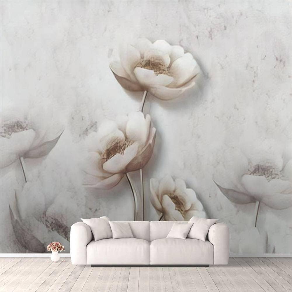 Affiche d'art mural 3D fleur rose géante | Tapisserie poétique pour chambre sereine