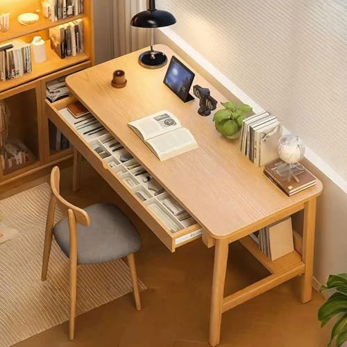 エグゼクティブデスク、コンピューターライティングデスク、勉強机、オフィステーブル、広い足元スペース、引き出しと収納棚付き、職場、オフィス、家庭用コンピューターデスクワークステーション(100*50cm(39*20in))