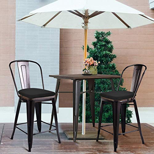 baibu Metal Dining Chair Cushion, Breathable Metal Kitchen Chair Pad with Ties Metal Stackable Chair Seat Cushions - One Pad Only (Mesh-Black, 14x14x1.5in)