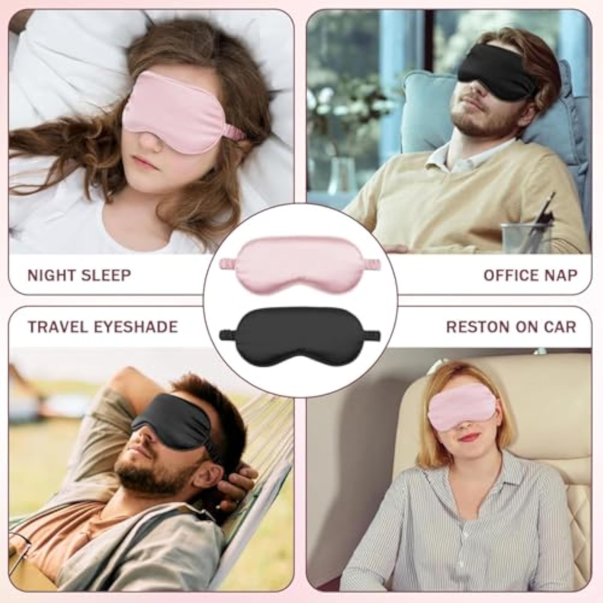 Satin Sleep Eye Mask Set & Soft Sleeping Blindfold