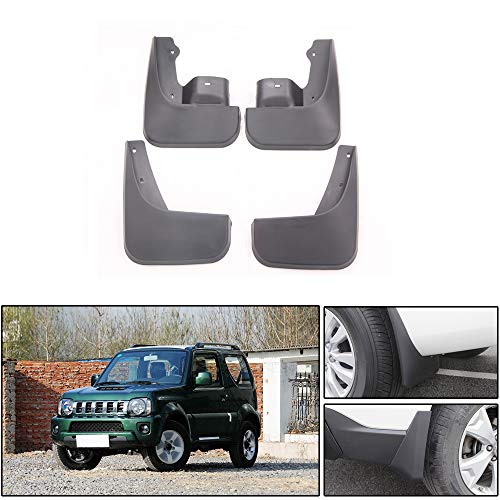 Qiaodi 4 Pièces Voiture Bavettes Garde-Boue pour Suzuki Jimny 2005-2015 Bavettes de Boue Avant Et ArrièRe De Garde-Boue Bavettes pour Auto Noir Cover