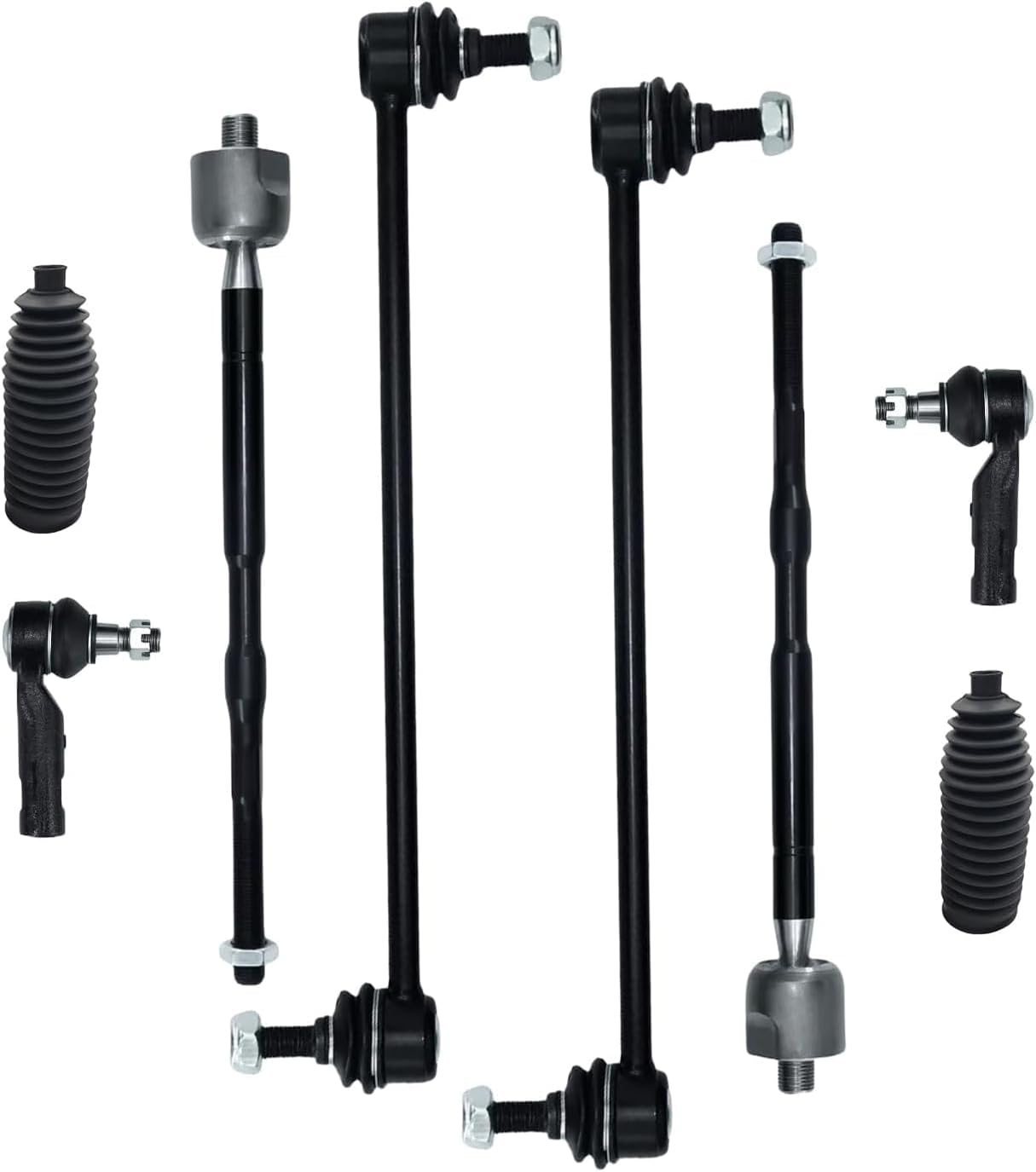 8Pcs Inner Outer Tie Rod End, Sway Bar Link Compatible with Honda Odyssey 2011 2012 2013 2014 2015 2016 2017