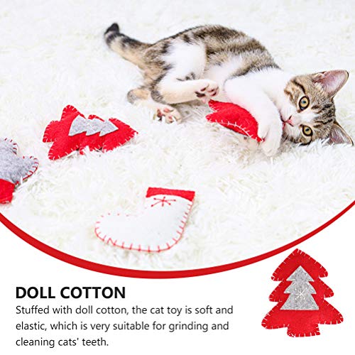 Farra de brinquedos para gatos de Natal, mordidas de gatos e brinquedos para mastigar 4 peças (verme