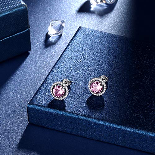 beautlace Birthstone Necklaces/Stud Earrings/Rings/Bracelets/Jewelry Sets Silver Plated Round Shape Birthstone Pendant Jewelry Birthday Gifts for Men and Women3