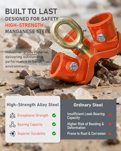 FITHOIST 2 Ton / 4400 Lbs Tripod Set, Heavy Duty Tripod Head,Base Set with 360° Rotating Ring & Anti-Slip Base, Lifting Tripod for Hoist, Puller, Engine Removal, Construction