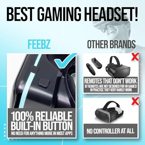 Feebz 3D Vr Headset For Kids 2.0 + Android Remote - For Iphone & Android Phones | With 3D Vr Videos & Apps Links | Virtual Reality Goggles Set For Beginners thumb #4