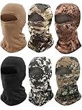 6 Pieces Balaclava Face Mask Motorcycle Windproof Camouflage Fishing Face Cover Winter Ski Mask (Grey, Black, Dark Green, Mixed Green, Yellow, Khaki)