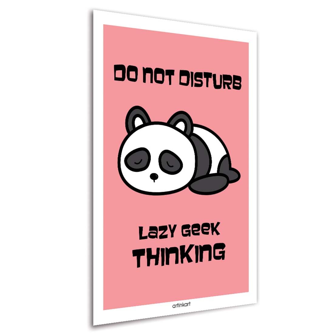 Dnd Lazy Geek Poster, Funny Posters for Room, Quotes Poster for Students, Nerds, Panda Animal Posters, Wall Art for Boys Room A3 12 X 18 Inches (Unframed)
