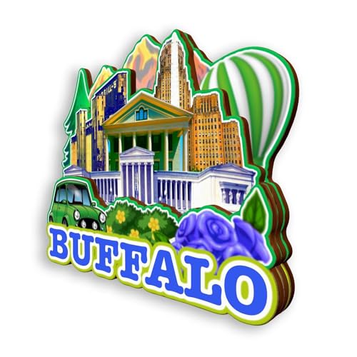 Imán Refrigerador Buffalo New York USA Ciudad Viajes miniatura 3