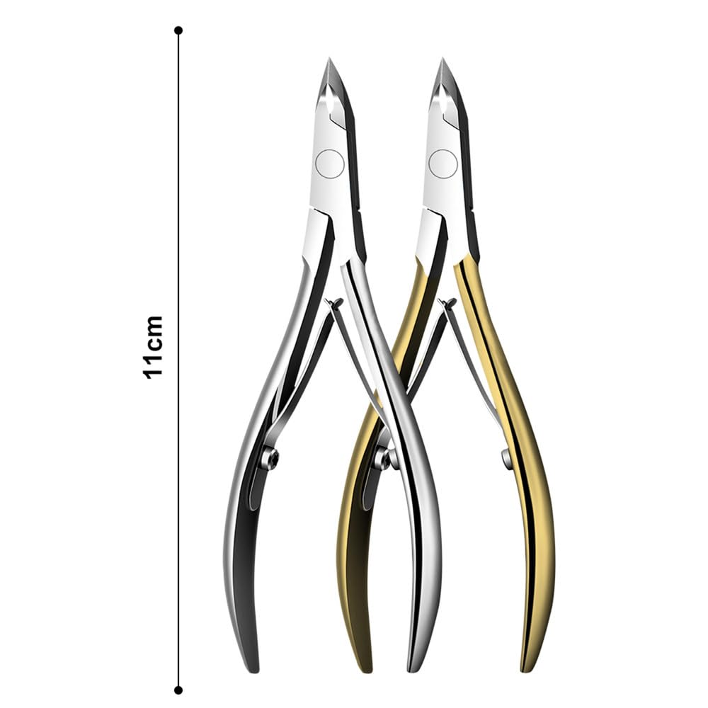 1 Stück Nagelhautzange Fingernagel Nagelhautschere Trimmen Edelstahl Nagelknipser Cutter Zange Maniküre Werkzeug, Gold, 11cm