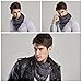 CAMDOM Faux Leather Men's Fashionable Scarf For Warmth, Double Layered Retro Casual, Unisex