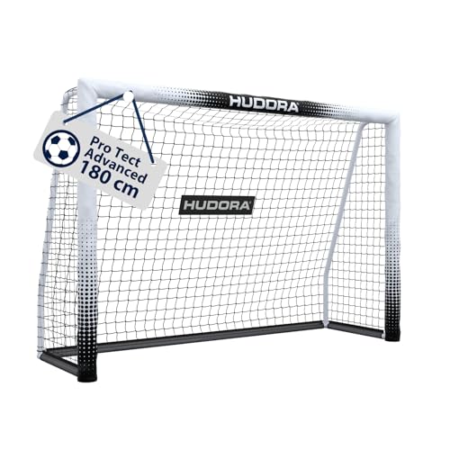 HUDORA Fußballtor Pro Tect Advanced – Outdoor Fußballtor mit Netz und wetterfester Ummantelung für Kinder/Erwachsene – Einfacher Aufbau im Garten – Hochwertige Torwand mit Reiß- und Klettverschlüssen