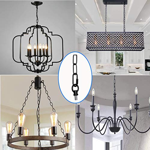 Image of 5.6 Feet Heavy Duty Pendant Light Fixture Chain, Permits Installation of Chain-Hung Fixtures on High Ceilings with Max Fixture Weight of 65 Pounds-Black