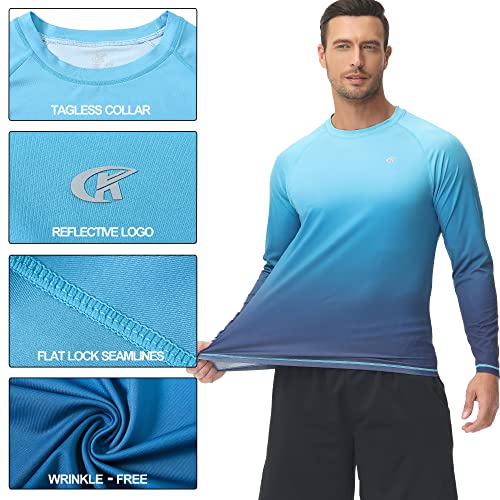 Image of Satankud Men's Swim Shirts Rashguard Sun Shirt UPF 50+ UV Sun Protection Outdoor Long Sleeve T-Shirt Swimwear