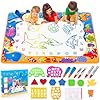 51dg7dya+ql - Water Doodle Mat - Kids Painting Writing Color Doodle Drawing Mat Toy Bring Magic Pens Educational Toys for Age 2 3 4 5 6 7 Year Old Girls Boys Age Toddler Gift