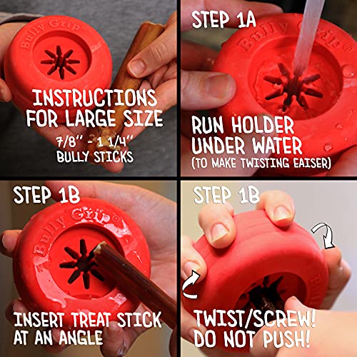 Bully Stick Halter für Hunde - Große Größe - Interaktives Hundespielzeug, Hundeleckerlihalter, Slow Feeder, Leckerli-Spender, Kauspielzeug und Hundesicherheitsvorrichtung