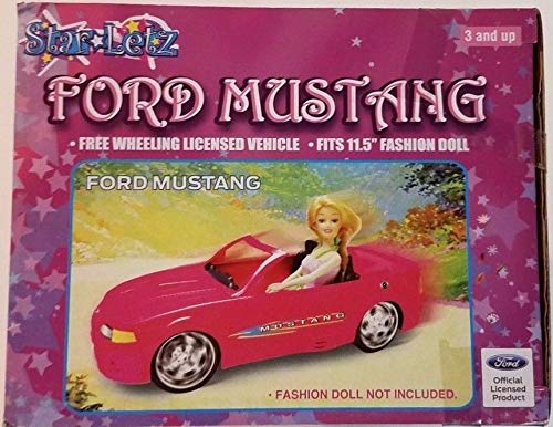 Ford Mustang Glam Pink Convertible Car for Dolls (Great for Barbie