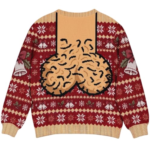 Ugly Christmas Sweater Men Funny Inappropriate Humor Long Sleeve Sweaters - image 5