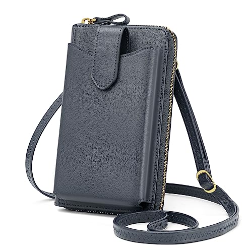 Image of Peacocktion RFID Crossbody Wallet Purse for Women Small Travel Cell Phone Purses Trendy Vegan Leather Bags with Card Slots