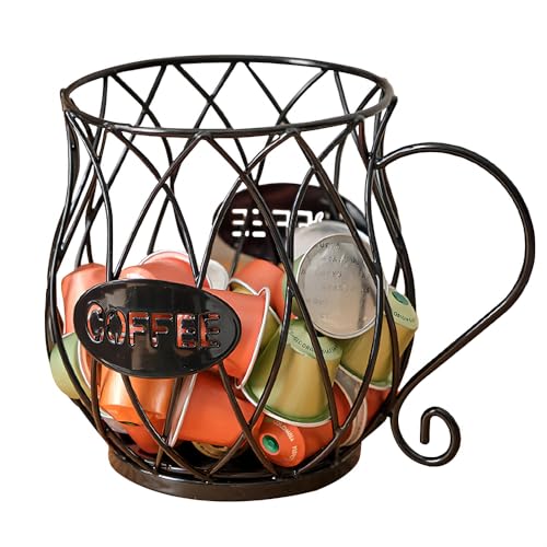 Contenitore per capsule di caffè, grande capacità, per snack, per cucina e ufficio, bancone da caffè (nero)