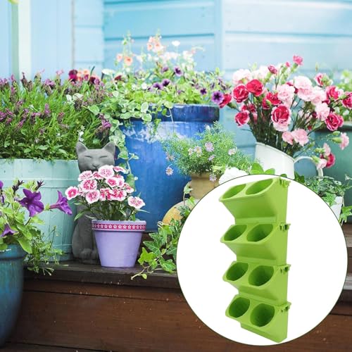 Lot de 4 pots d'irrigation muraux avec double compartiment amovible