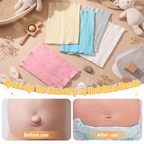 Image of Cutecrop Baby Belly Band Elastic Gtube Belt Double Layer Belly Button Cover Cotton Gtube Cover Umbilical Hernias Belt
